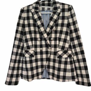 Veronica Beard Black and White Plaid Blazer